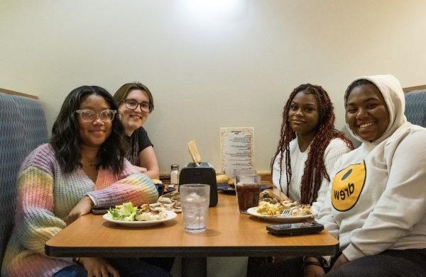 Students enjoying Dining Services in The Commons